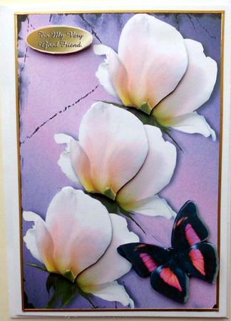 Sweet Rose and Butterfly Purple by Mary Murphy