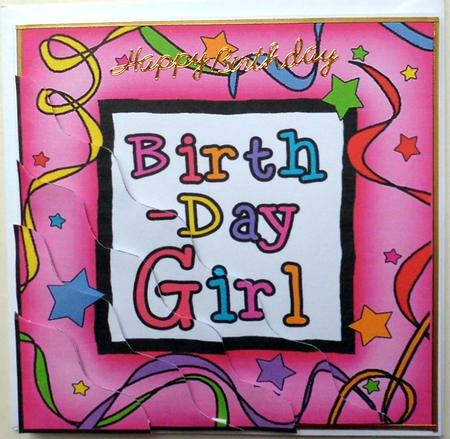 Birthday Girl Wavy Corner Side Stacker Topper by Mary Murphy