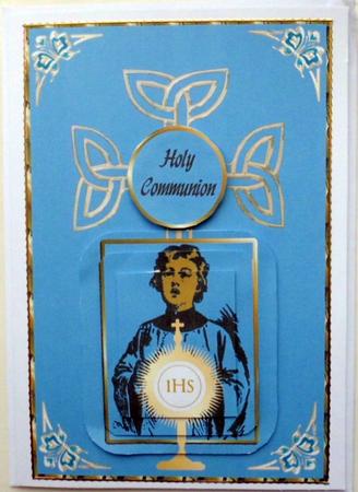Holy Communion Boy Card with Celtic Cross Qs by Mary Murphy