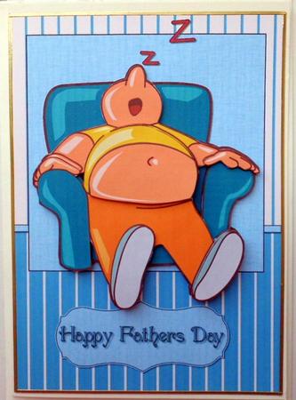Fathers Day Snoozing Dad Decoupage by Mary Murphy