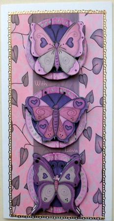 Beautiful Butterflies with Love Decoupage Card - Mauve by Mary Murphy