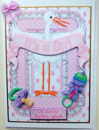Its a Girl Decoupage Topper by Mary Murphy