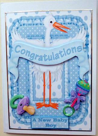Congratulations Baby Boy Decoupage Topper  by Mary Murphy