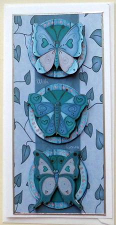 Beautiful Butterflies with Love Decoupage Card - Iris Blue by Mary Murphy
