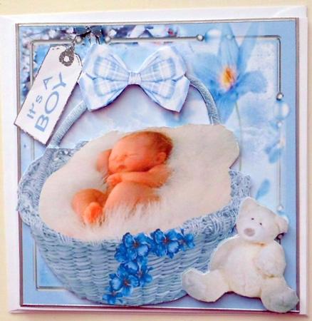 Baby Boy in Blue Basket by Mary Murphy
