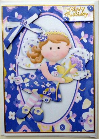 Pretty Fairie in Purple with Bow by Mary Murphy