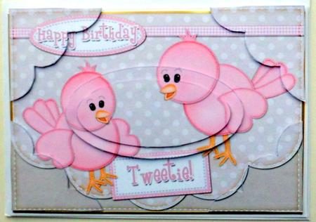 A5 Little Birdie Felties Scallop Corners and Pyramage by Mary Murphy