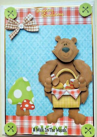 Big Brown Bear with Picnic Basket by Mary Murphy