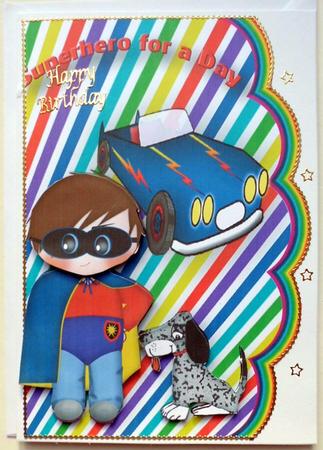 Superhero for a Day Scalloped Edge Card by Mary Murphy