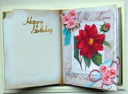 Vintage Flowers Book Card by Mary Murphy