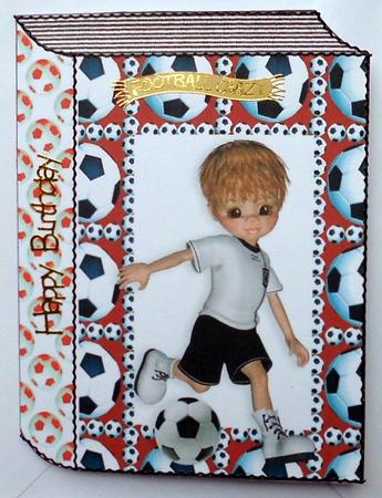 Folded Book of Footballer in Red by Mary Murphy