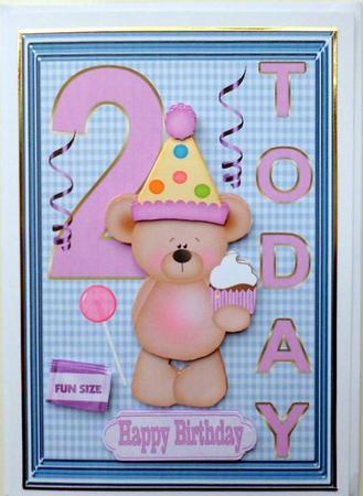 Happy 2nd Birthday childrens decoupage topper by Mary Murphy