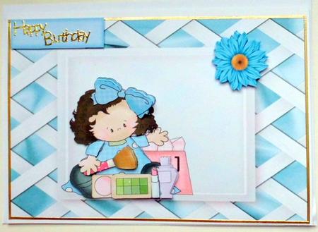 Little Girl with Blue Bow & Make Up by Mary Murphy