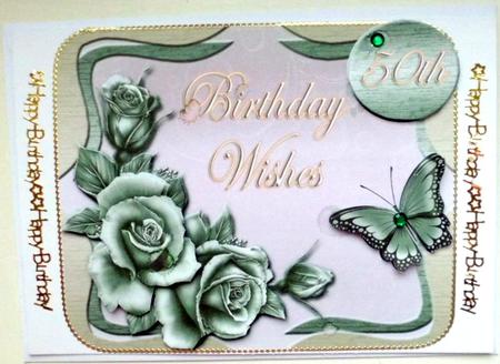 Floral Age Topper, with 3D Elements by Mary Murphy