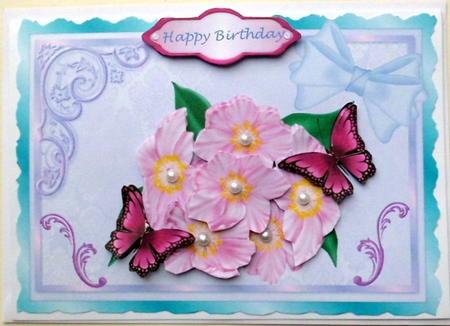Pretty A5 Floral Card by Mary Murphy