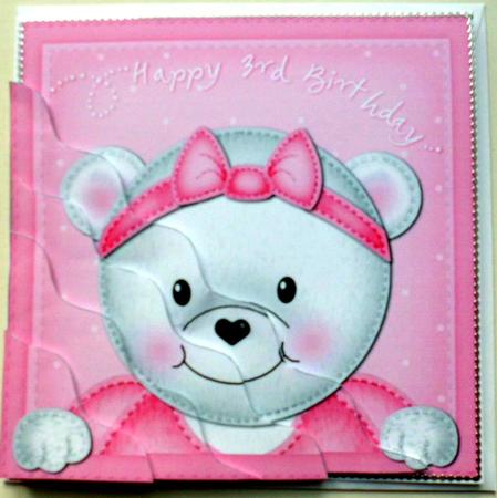 Teddy Tess 3rd Birthday Side Stacker Topper by Mary Murphy