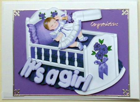 It's a Girl Cute Baby Elements for Scrapbooking in Lilac by Mary Murphy
