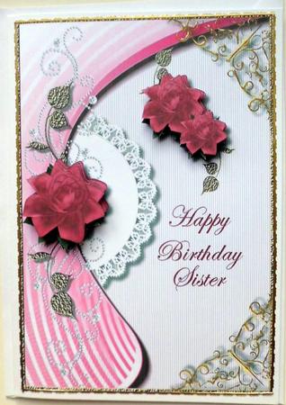 Happy Birthday Sister Card Topper by Mary Murphy