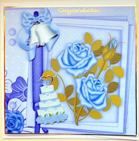 Purple Wedding Bells with Roses on a Scrapbook Page by Mary Murphy