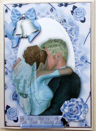 On Your Wedding Day, Couple Embracing with Purple Flowers by Mary Murphy