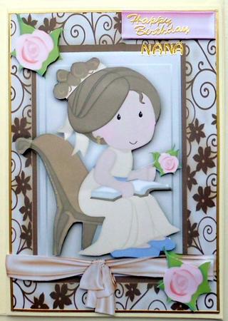 Sweet Little Princess in a Chair with Rose Frame by Mary Murphy