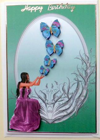 Purple and Blue Shimmering Butterflies by Mary Murphy