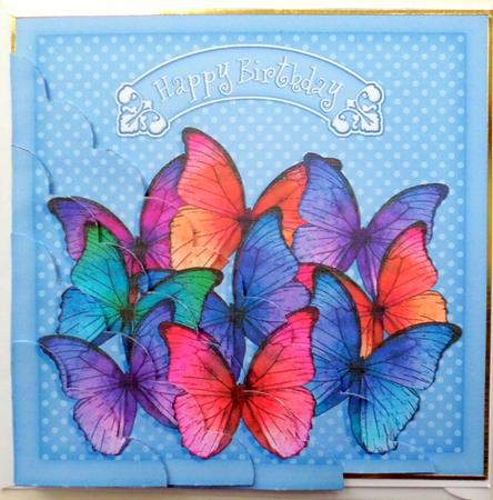 Birthday Butterflies Scallop Corner Side Stacker Topper by Mary Murphy