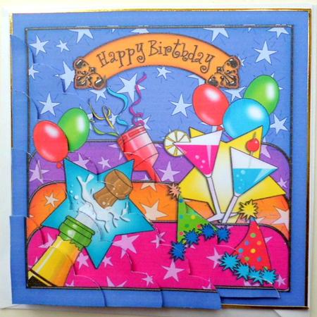Birthday Celebrations Scallop Corner Side Stacker Topper by Mary Murphy