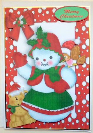 Snow Lady with Little Bird in Snow Frame by Mary Murphy