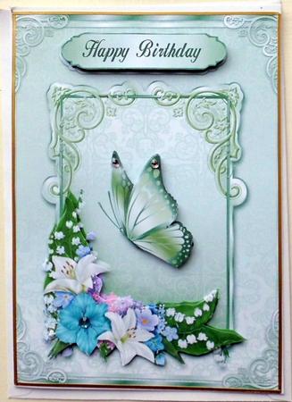 Florals with Butterfly Quick Card with Decoupage by Mary Murphy