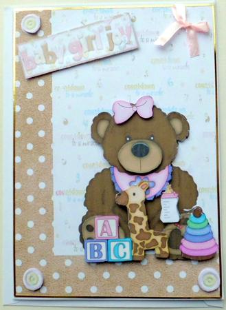 Cute Baby Girl Teddy with Baby Toys by Mary Murphy