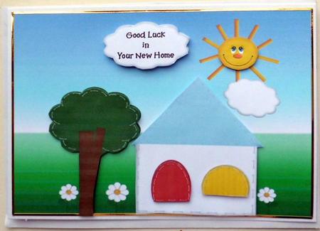 New Home and Childrens Birthday Card Front with Decoupage 1 by Mary Murphy
