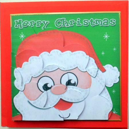 Rudolph Fun Santa Shell Edged Corner Side Stacker by Mary Murphy