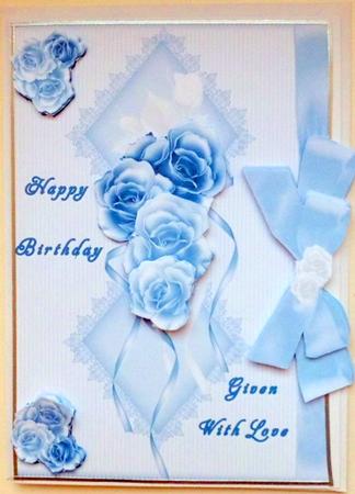 Blue Birthday Roses by Mary Murphy