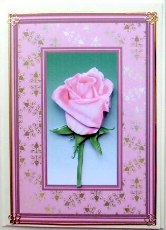 Single Pink Rose Topper & Decoupage by Mary Murphy