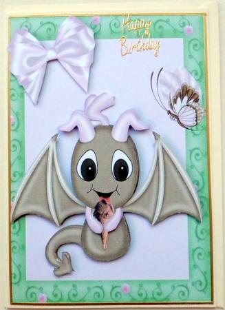 Cute Bat Eating a Yummy Ice Cream by Mary Murphy