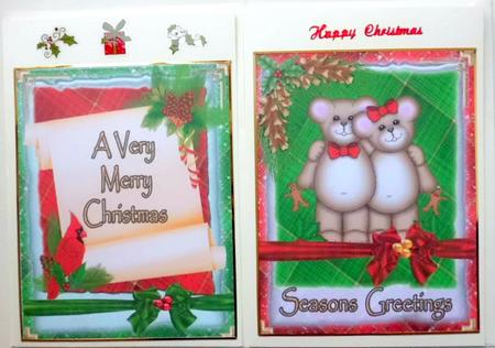 2 Lovely Christmas Toppers-teddies-robin by Mary Murphy