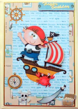 Ah-hoy Pirate with His Ship by Mary Murphy