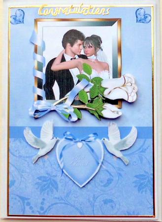 Wedding Couple Card Front by Mary Murphy