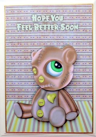 Feeling Sad Ted Get Well Card Front by Mary Murphy