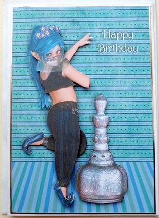 Genie and the Lamp Card Front by Mary Murphy