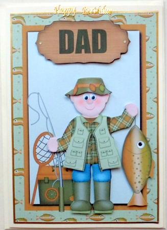 Fishing - Dad + Decoupage by Mary Murphy
