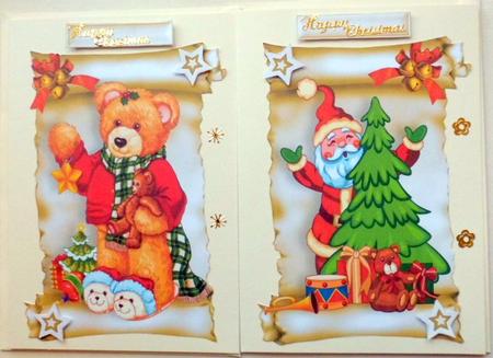 Lovely Santa and Teddy Card Toppers by Mary Murphy