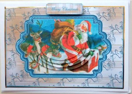 Santa Going Down the Chimney Reindeer Watch by Mary Murphy