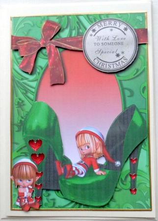 Christmas Shoes & Shimmering Frame by Mary Murphy