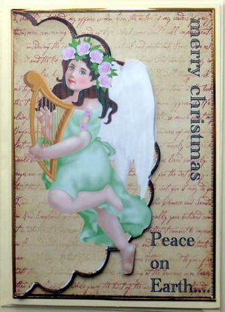 Envelop Christmas Angel Peace on Earth -  by Mary Murphy