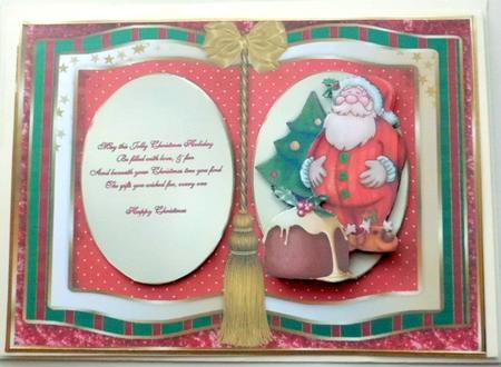 Jolly Santa Book Card Front with Step by Step by Mary Murphy