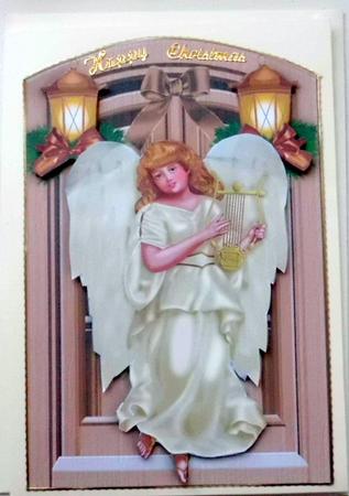 Angel with Gold Harp and Latern by Mary Murphy