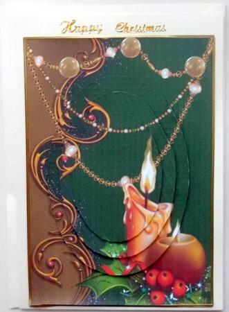 Christmas Candles & Sparkle Oval Pyramid by Mary Murphy