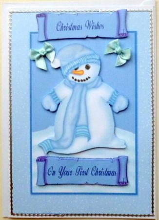 Boy 1st Christmas Quick Card with Decoupage by Mary Murphy